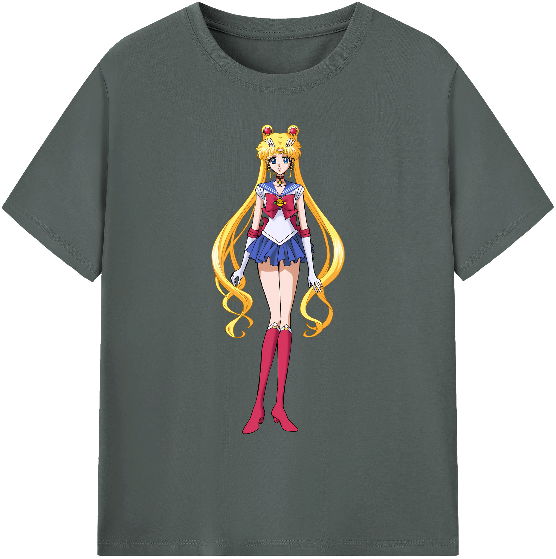（画像用） 美少女戦士セーラームーン 月野 うさぎ つきの うさぎ Sailor Moon Tsukino Usagi 綿100％ メンズ半袖Tシャツ｜肌触りやわらか＆通気性